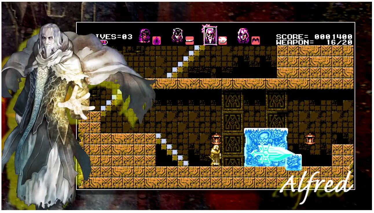 bloodstained curse of the moon trailer alfred character