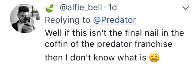 alfie bell response to Predator