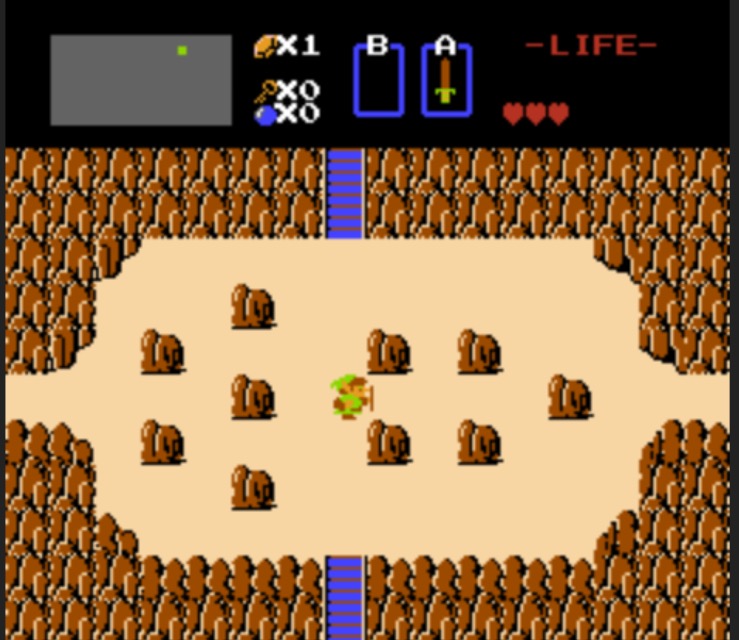 Zelda Lost Hills NES screenshot flat earth