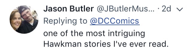Jason Butler's reaction to Hawkman