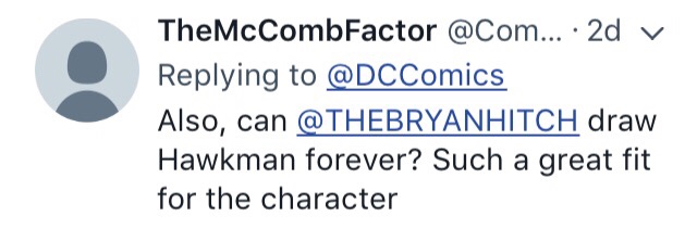 TheMcCombFactor's reply to Hawkman