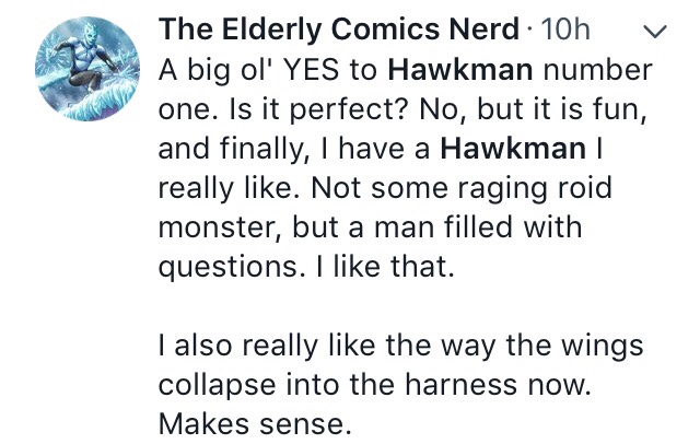 The Elderly Comics Nerd's response to Hawkman