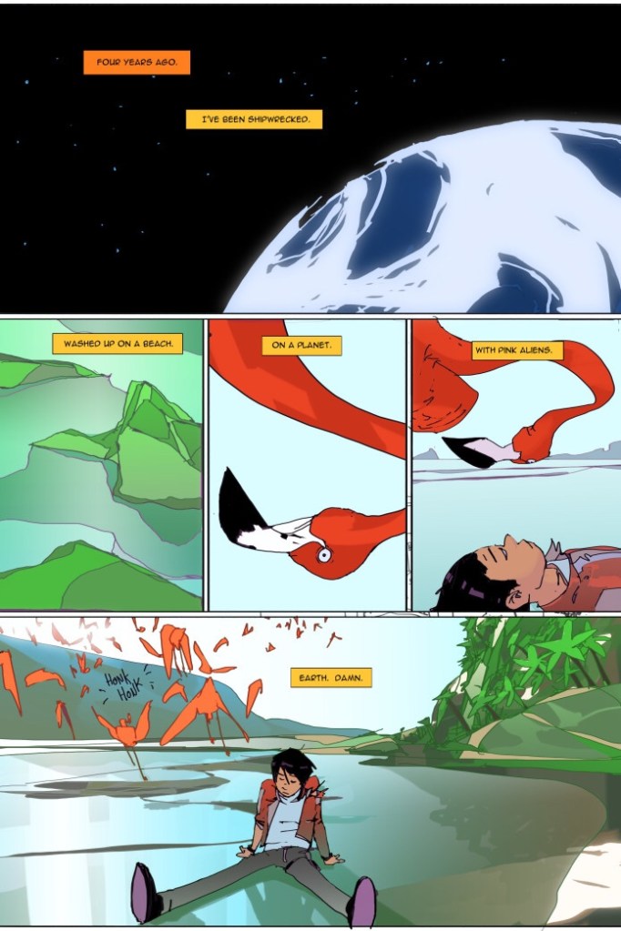 Earthbound sample page no.1 washed up to shore