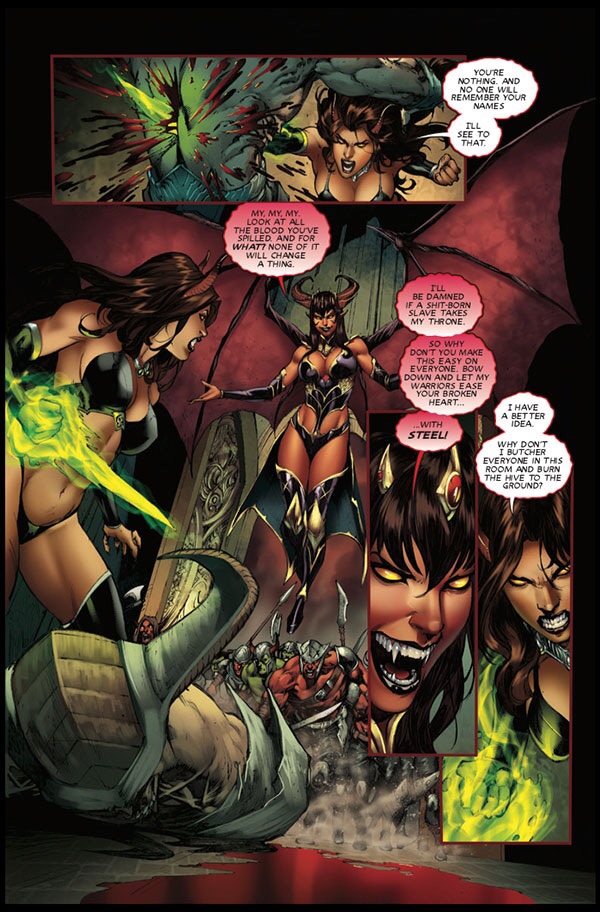 Hellwitch: Hellbourne Brian Pulido sample page No. 2 The fight between two demons