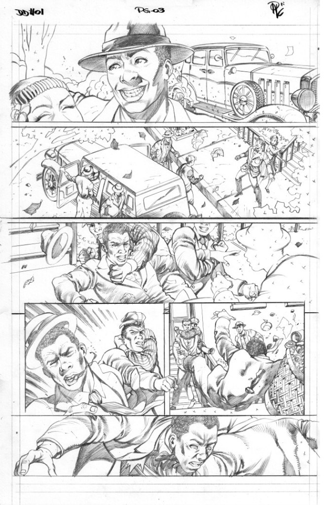 Detective Dead: Crimson Moon sample page No. 3 men beat up helpless man