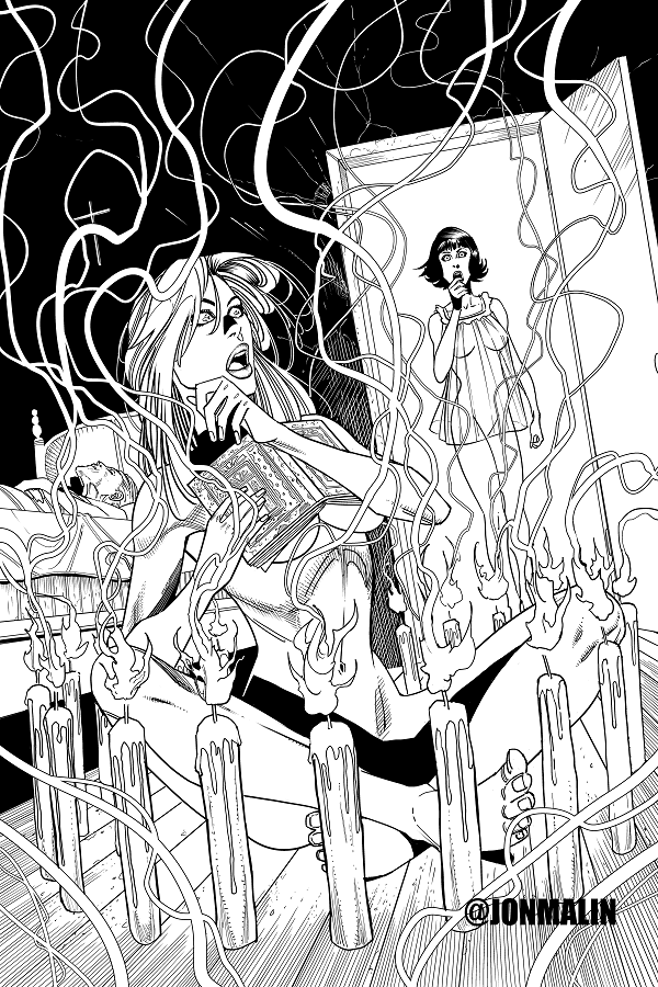 Tales from the Stacks concept art woman practicing sorcery