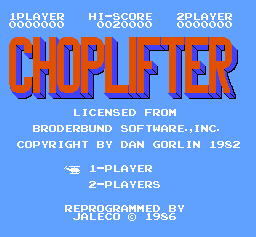review_choplifter_famicom_the_splintering_title_screen