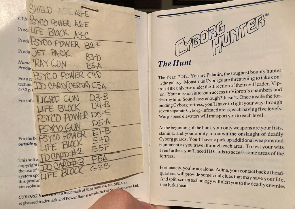 Cyborg Hunter game manual